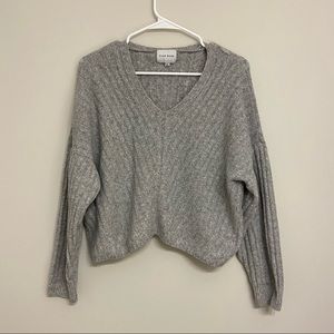 BRAND NEW Gray Super Soft V-Neck Sweater